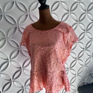 Apt. 9 Pink Lace Blouse T4